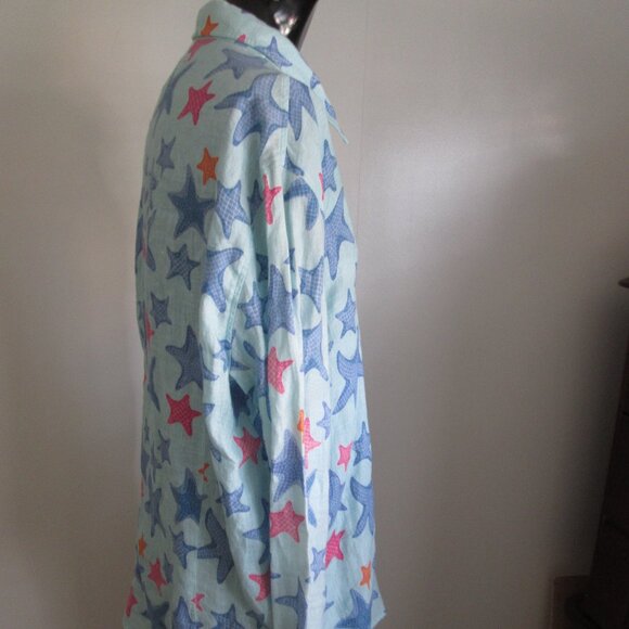 escales Paris multicolor print linen shirt - Picture 4 of 9